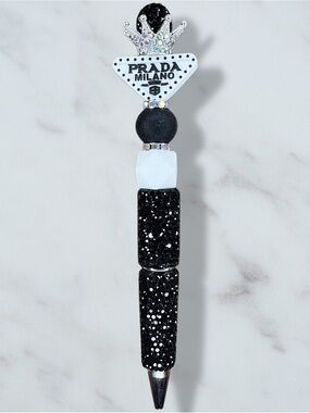 Fashion Prada Black Rhinestone Tiara Twist Pen